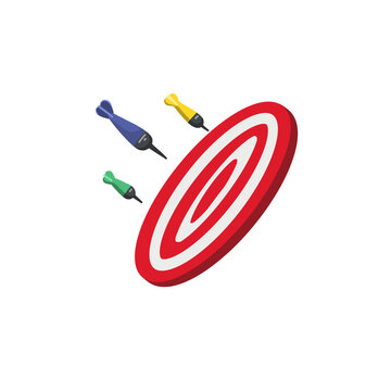 Target icon in drawing style isolated illustration.