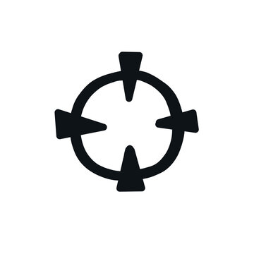 Gun scope icon in drawing style isolated illustration.