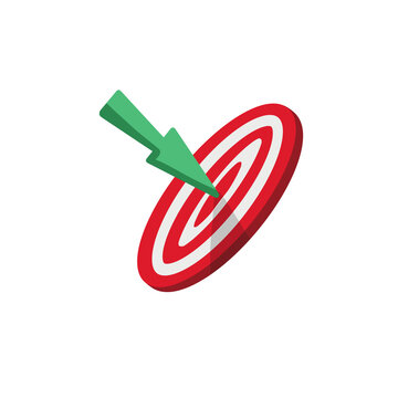 Target icon in drawing style isolated illustration.