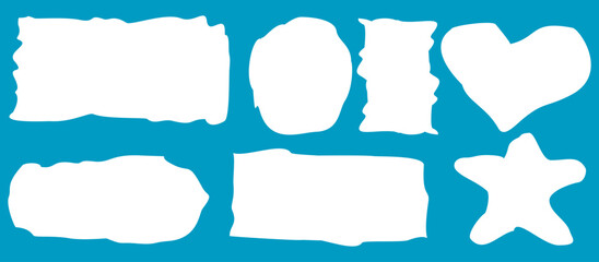Fototapeta premium Torn edge paper illustration in flat style, jagged paper edge collection, torn paper collection.ripped paper. 