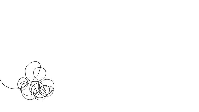 One Line Illustration &ndash; School Supplies Around a Blackboard