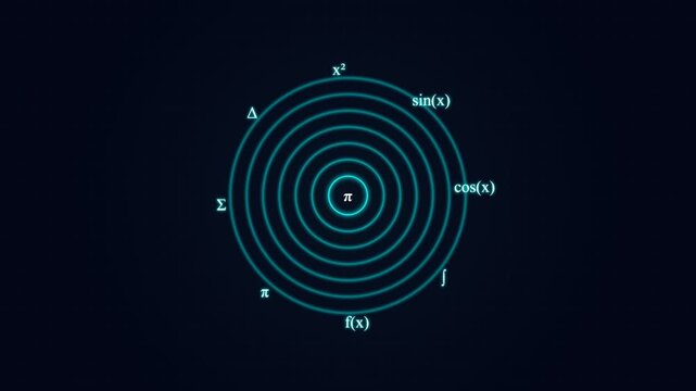 A video showcasing a mesmerizing animation of concentric circles with labels on a dark background