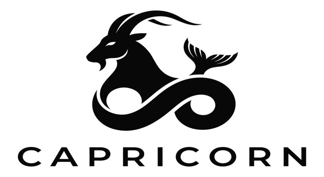 Capricorn zodiac symbol depicts the mythical sea goat as a representation of astrological signs.