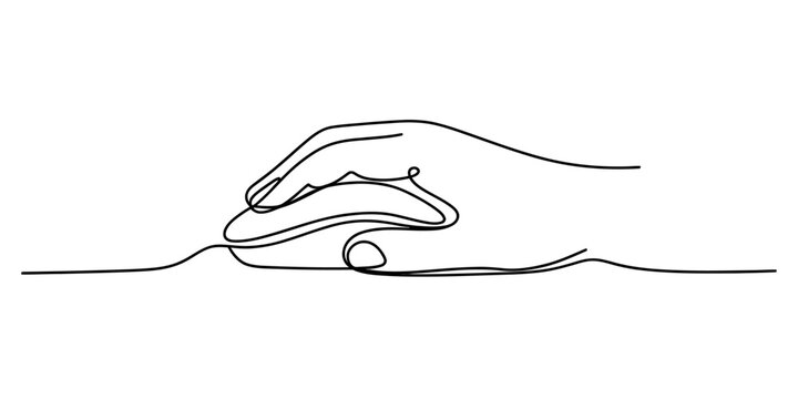Continuous line drawing of a hand using a computer mouse