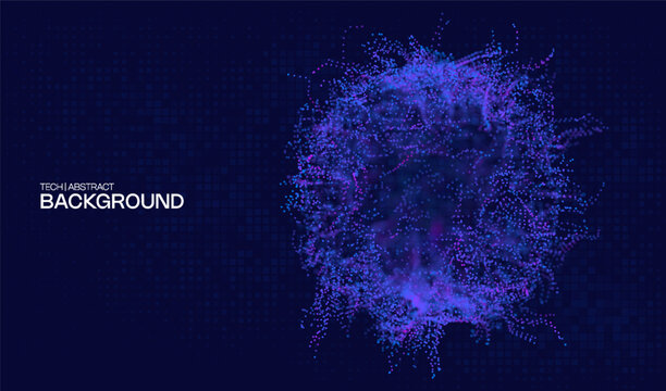 3d abstract sphere orb from dots. Digital and globe pattern background. Particle hud net for world grid geometric and network vector tech concept. 
