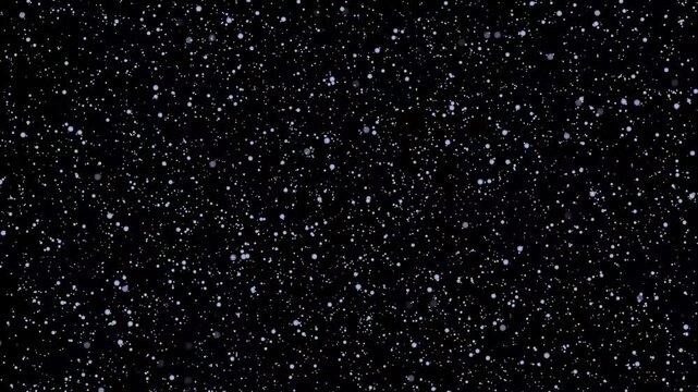 Abstract particle motion background: glowing white dust floating in dark space