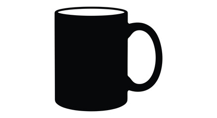 Coffee mug silhouette stands as a classic symbol for morning routines and workplace energy breaks. © adnan