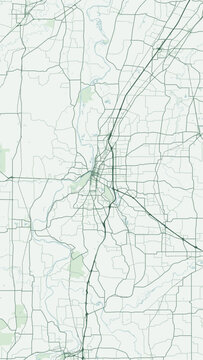 Modern minimalist vector map of Salem, Oregon, USA. High-quality scalable illustration of Salem city grid, Willamette River front for posters and design.