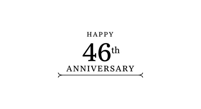 Happy 46th Anniversary Text Design.