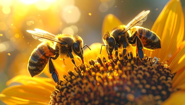 Two bees on flower (1)