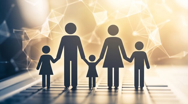 AI utilizes family history to identify genetic risks and recommend preventive measures. Concept Genetic Risk Assessment, Family Health History, Preventative Measures, AI