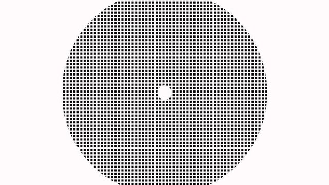 Comic retro style radial circle halftone transition with modern dot pattern texture for dynamic video editing. Halftone dots motion graphic wipe transition effect