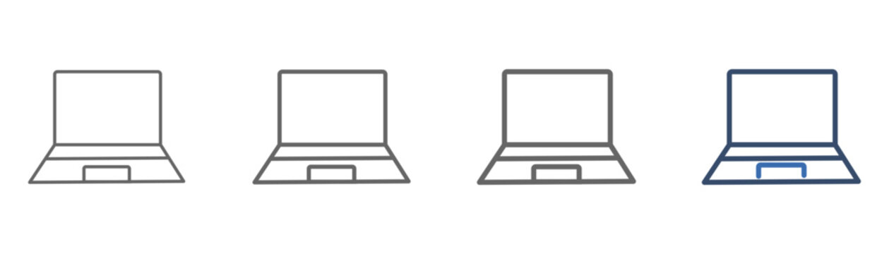 
outline icon set laptop with laptop design