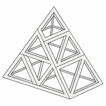 Geometric triangle structure with intersecting lines