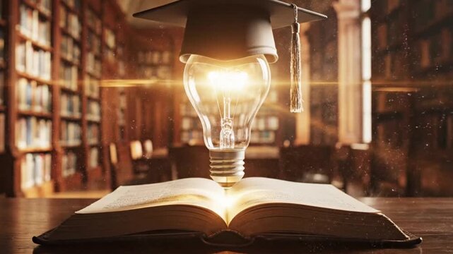 light bulb on book