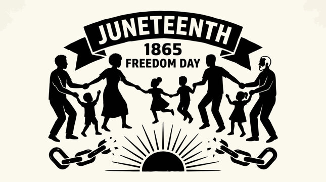 Juneteenth Freedom Day Celebration Logo Design.