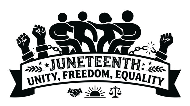 Juneteenth unity freedom equality symbol.