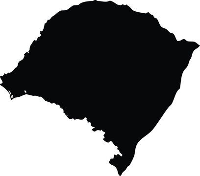 Ultra Clean Black Vector Silhouette of Rio Grande do Sul State &ndash; Minimalist Map Illustration