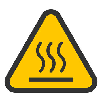 yellow hot surface sign