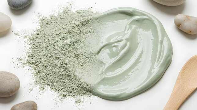 Smooth Smear Texture of Natural Cosmetic Mineral Clay for Facial Mask Concept
