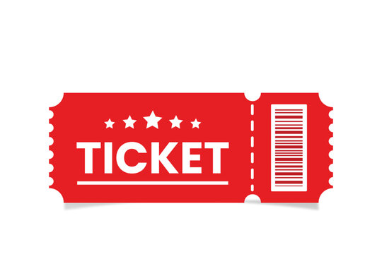 Red Ticket Stub Vector Template | Modern Admit One Event Pass