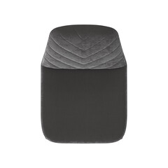 Fototapeta premium Modern Chevron Quilted Gray Velvet Dining Chair Top View on White Background