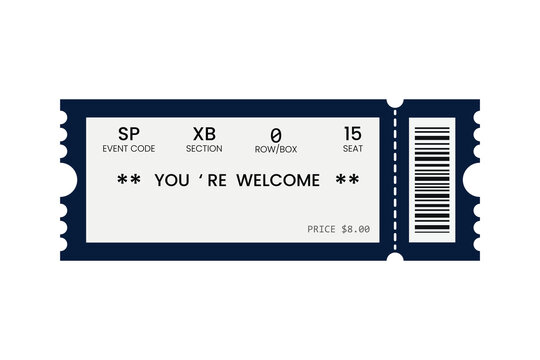 Vintage Welcome Ticket Vector Template | Retro Admit Pass Design