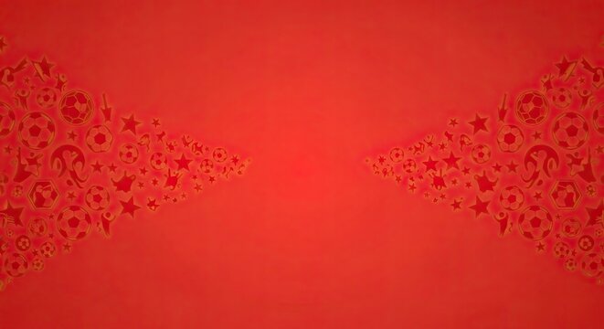 Soccer ball and star pattern red background for sports design