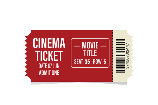 Cinema Ticket Vector Template | Retro Movie Admit One Pass Design