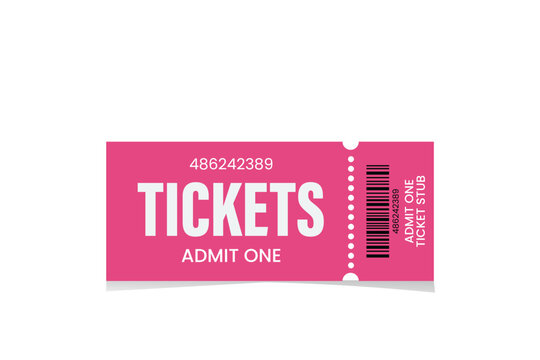 Pink Admit One Ticket Vector Template | Event Entry Pass Design