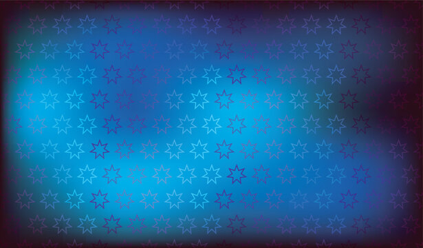 Blue glowing star field vector illustration with vibrant neon gradients and dark blue sky.