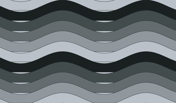 Seamless vector illustration of monochrome waves pattern for backgrounds and textures.