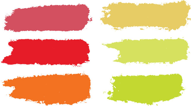 Color swatches, paint strokes, vibrant hues, color palette, vector brushes