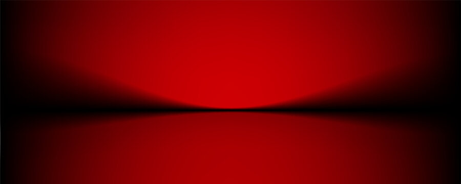 Abstract gradient podium background. Empty red 3D studio background. Clean scene for product presentation mockup template. eps 10