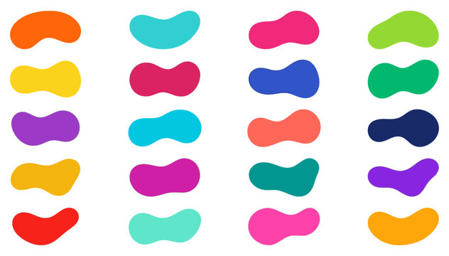 Abstract fluid shapes collection vibrant color palette for modern design