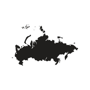 russia map silhoutette Suitable for posters and web icons