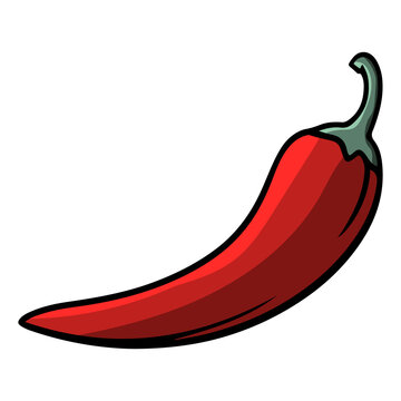 Red Hot Chili Pepper vector flat Spicy Food Illustration for Culinary and Graphic Design
