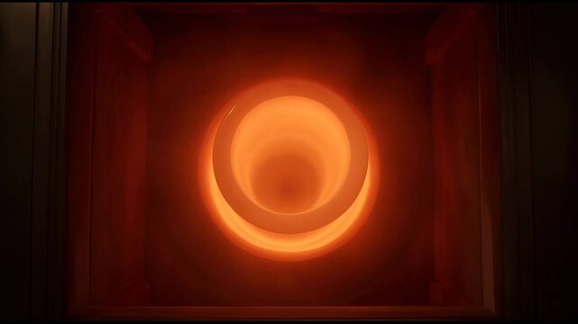 Glowing heating element inside industrial thermal oxidation furnace