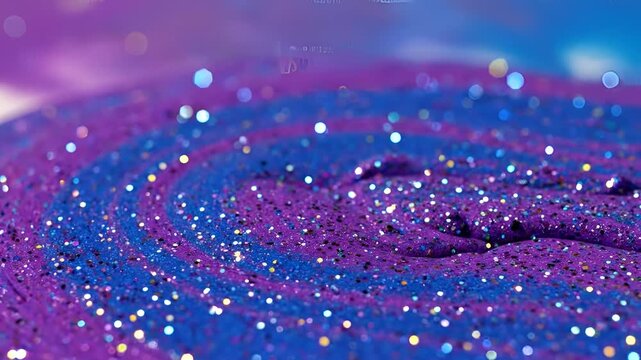 Mesmerizing Swirls of Glittery Purple and Blue Slime.