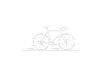 Fototapeta premium Continuous line drawing of a modern road bicycle for sport and recreation