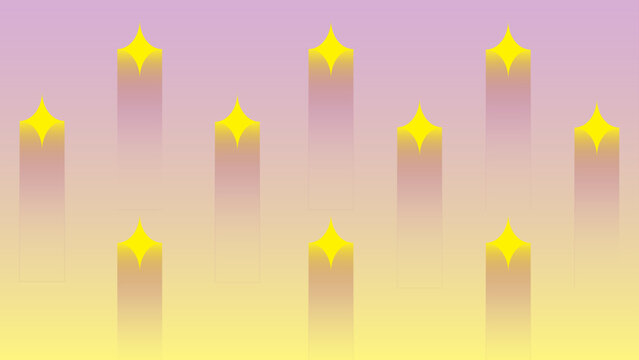 a pastel gradient background fading from soft purple to yellow, with scattered yellow four-pointed stars or sparkles dropping downward with vertical trails
