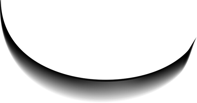 Border cutout with concave arc contour and curved silhouette.