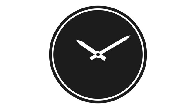 Simple Black Round Wall Clock Face.