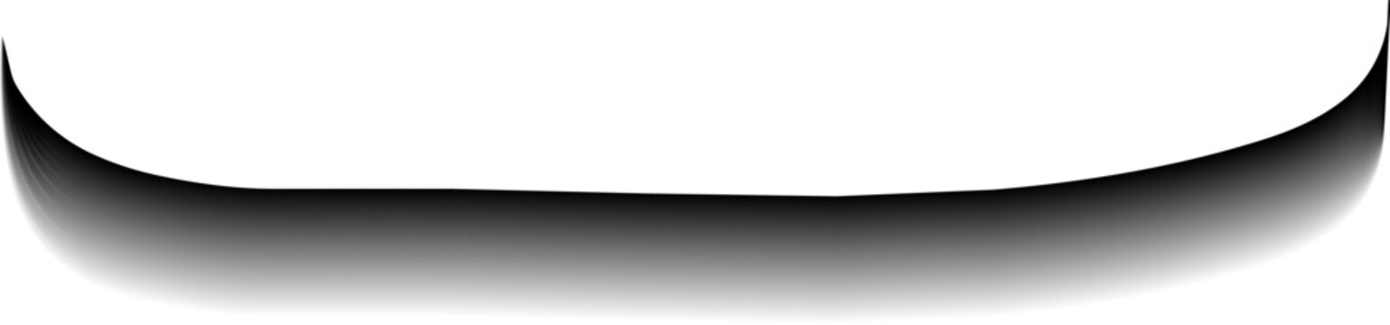 Border cutout with long concave arc contour and curved silhouette.