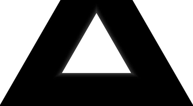 Abstract geometric tunnel motion with pulsing animation white triangle background