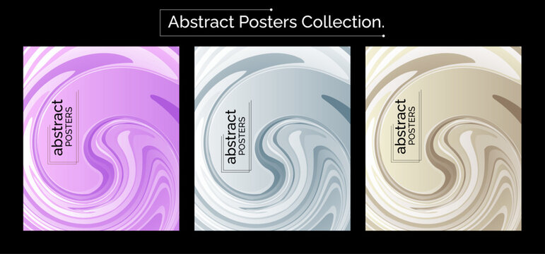 Creative Abstract Poster Templates with Smooth Gradient Texture and Fluid Elements