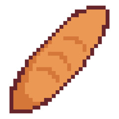 Fototapeta premium pixel art baguette bread bakery icon game asset