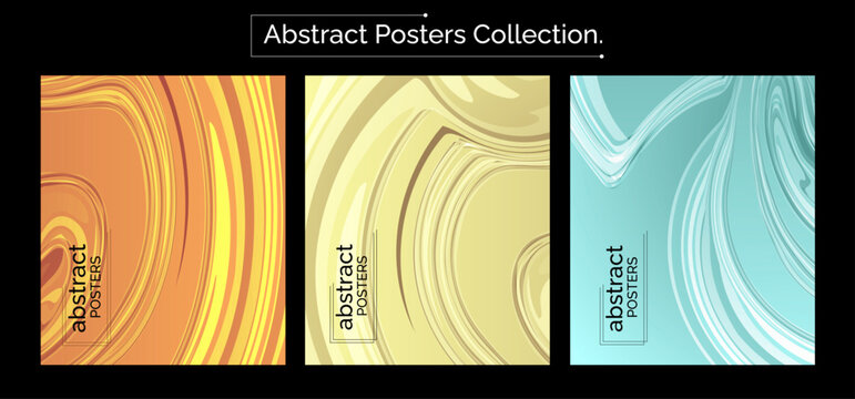 Pastel Gradient Poster Bundle Featuring Organic Curves and Modern Design Elements