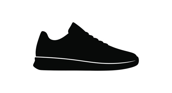 Sneaker Silhouette Black And White Footwear Design Silhouette