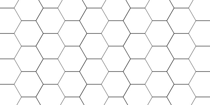 Fishing or soccer net. Repeated hexagon pattern. Black wired mesh texture isolated on white background. Metallic or fabric fence, cage or lattice structure. Vector graphic Illustration.